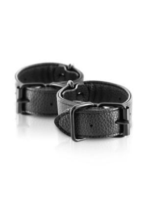 Menottes simili cuir noir ajustables Fetish Tentation - CC570407